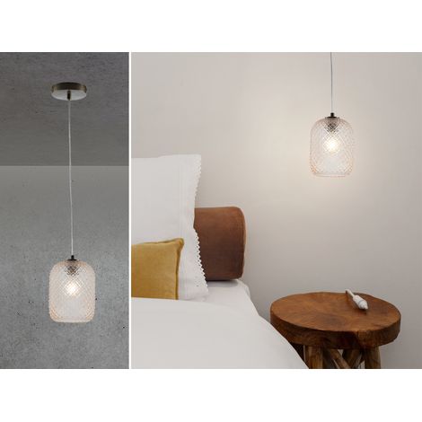 LED Pendelleuchte Relief Kristall Rauchglas transparent Amber Ø15cm (1/5)