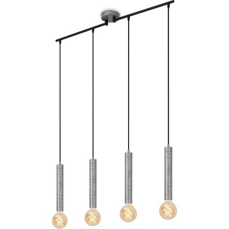 Briloner Leuchten LONGA - Pendelleuchten - 4031044 - Silver Crafted - 4-flammig - E27 Fassung max. 60 Watt - 85 x 10 x 110 cm