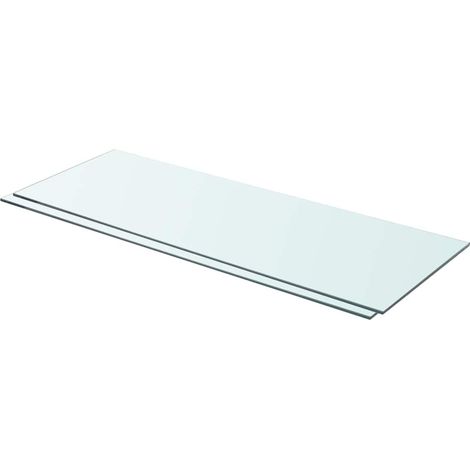 Lot de 2 Panneaux d'étagère Étagère de Rangement - Meuble de rangement Verre Transparent 80 x 30 cm BV292691 - BonneVie (1/3)