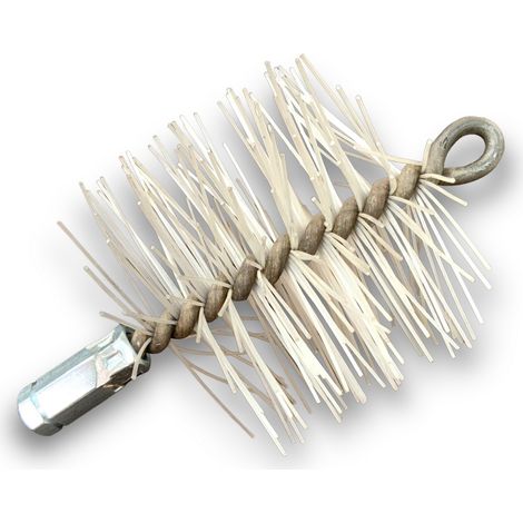 Brosse à tube PRO NYLON Ø 110 mm  Raccord M12175 femelle  Ame en acier torsadé  Nettoyage brossage tube et canalisation  Kibros 41SCN110