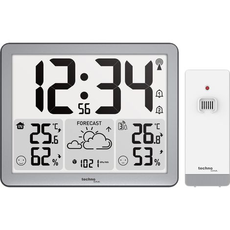 Technoline Wetterstation WS6780 inkl. Außensensor TX205DTH grau