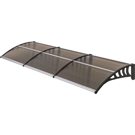 Türvordach, Wetterfest, Braun, 303x96x27 cm, Aluminium