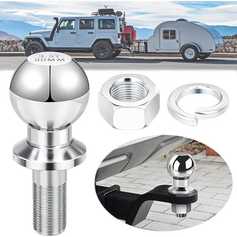 Crochet de remorquage attelage de remorque pour tracteurs, camions, SUV et camping-cars 50 mm, 3,5 T, tête sphérique, vis Ø22 mm (1/5)