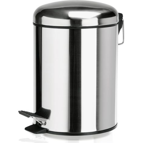 Poubelle à pédale avec bac plastique Ø 17 cm 3 ltr inox plastique - Was Germany (1/2)