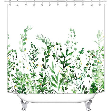 GDHZS-  Rideau de Douche en Polyester Anti-Moisissure 180x200 cm, Rideau de Salle de Bain en Tissu Lavable à Impression Numérique avec 12 Crochets Gratuits (1/3)