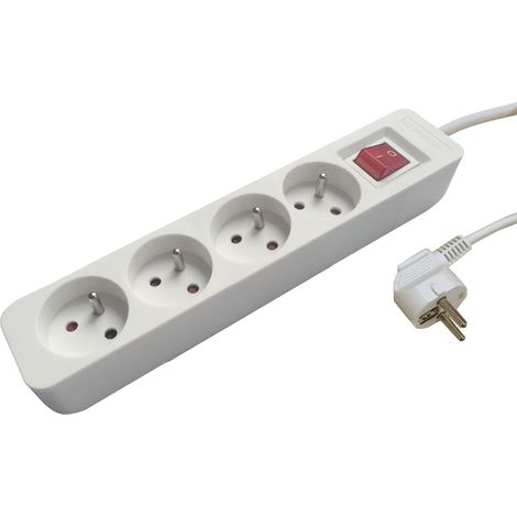 rallonge multiprise - 4 x 2p+t - 3g1.5 mm2 - h05vv-f - avec interrupteur - bizline 701008