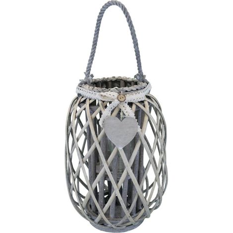 GENEVIEVE - lanterna in vimini tondo 15 x 66 cm (1/2)