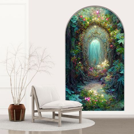 Stickers Trompe l'oeil Arche - Voute Enfants - Portail Magique - 60 x 105 cm (1/5)