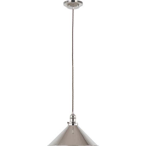 Elstead Provence - Luminaire suspendu à 1 ampoule en forme de dôme, nickel poli, E27 (1/3)
