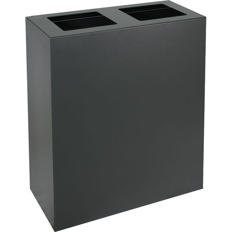 Pattumiera per Raccolta Differenziata 2 Scomparti Capacità 120 lt 60x30x80 cm in Acciaio Antracite (1/4)
