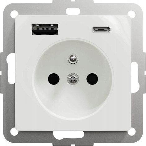Schneider Electric Presa USB bianca moderna 16A 3680W (1/3)