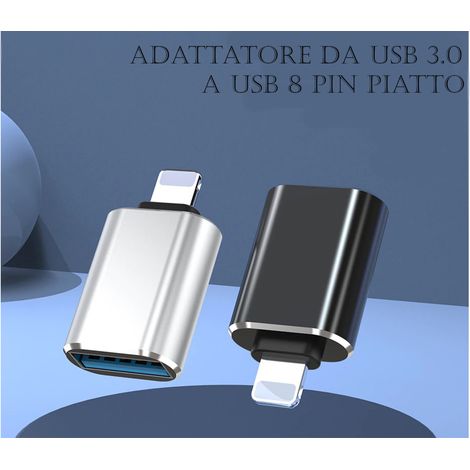 Adattatore USB 3.0 a 8pin piatto smartphone ricarica trasferimanto file LD-9230