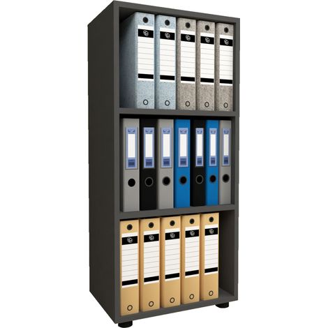 Ulas3 Büroregal 3 Ablagen anthrazit.