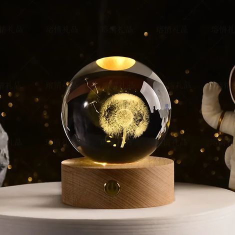 Boule de cristal 3D de 6 cm, gravée au laser, décoration de bureau pour la maison (1/2)