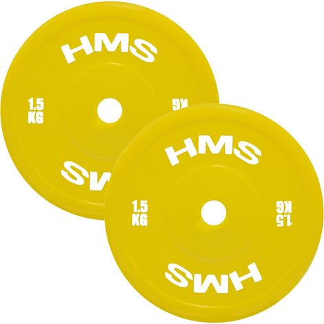 Gelbe Olympische Gewichtsscheiben aus PE, 2 x 1,5 kg