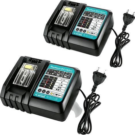 Chargeur rapide, compatible avec les batteries 14V-18V, chargement efficace pour outils, 2PCS, Batterie non incluse (1/2)