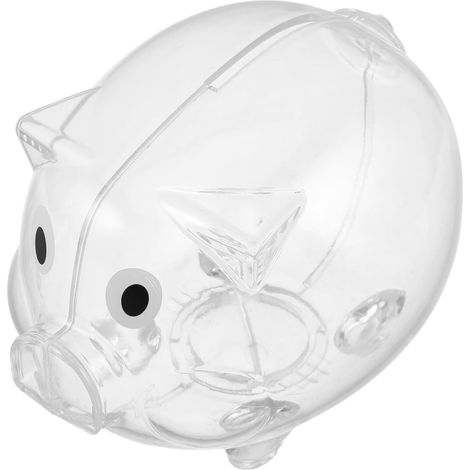 2pièces Cochon Tirelire Transparente Tirelire Forme De Cochon pour Économiser De Monnaie Pot à Monnaie Décoratif Plastique (1/5)