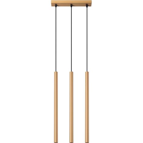 Lámpara colgante Vacu dorado, 3 luces (1/5)