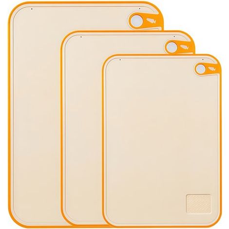 Set di 3 taglieri da cucina, tagliere a doppia faccia in paglia di grano, con scanalatura per i succhi, lavabile in lavastoviglie, per verdure (1/5)