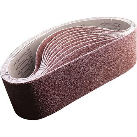 Lot 10 Bandes Abrasives 100x915 mm – Grain 60, Oxyde Aluminium – Bois, Métal (1/5)