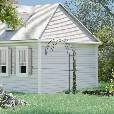 Gartenbogen aus schwarzem metall - halbpergola