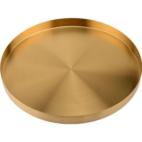 1 Plateau de rangement, rond bord droit rectifié, acier inoxydable, diamètre 30 cm, salon salle à manger (1/5)