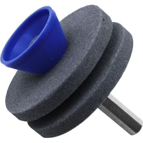 Affûteur de lame de tondeuse à gazon durable pour outils de jardin, perceuse électrique, double couche, 1 pièce (gris) (1/5)