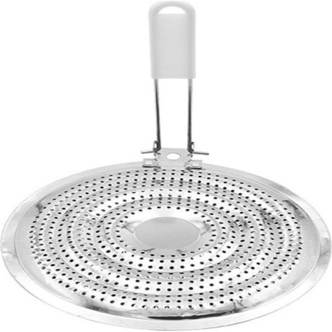 Plaque Conduction Thermique - Acier Inoxydable 304 - Pour Cuisinières Gaz Et Induction - Protection Flamme - Poignée Anti-brûlure - 1 Pièce (1/5)