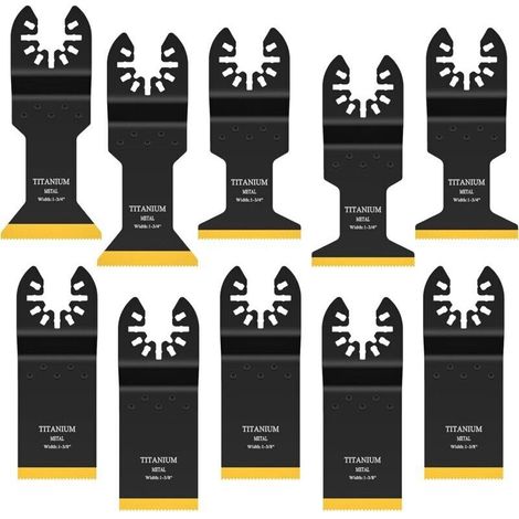 Lame d'outil oscillant en titane, 10 lames de scie oscillantes pour la coupe du métal, kit de lames multi-outils en bois et métal, lames multi-outils pour Dewalt Milwaukee (1/4)