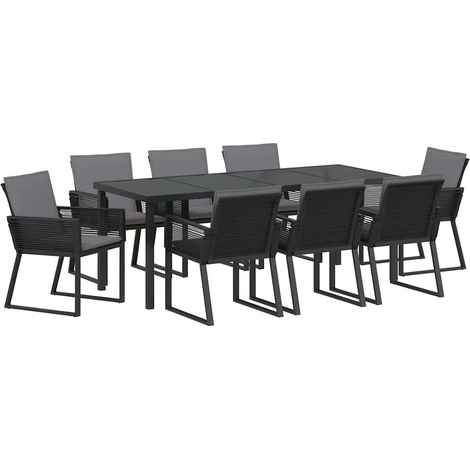 Maison Exclusive - Set da Pranzo per Giardino 9 pcs Nero