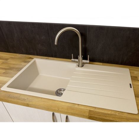 Reginox Harlem10 1 Bowl Kitchen Sink Drainer Caffe Silvery Granite