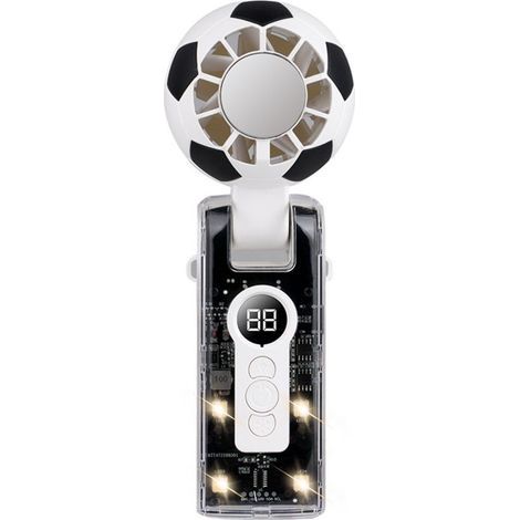 Ventilateur portable en forme de ballon de football, mini ventilateur rechargeable USB pour les fans de football, idéal comme cadeau thème Coupe du Monde, pratique pour les voyages et les activités sp (1/3)