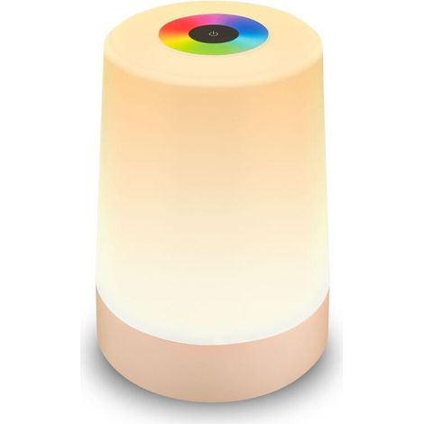 LED Tischlampe mit Akku – kabellose Tischleuchte, dimmbar, Touch-Bedienung – für Terrasse & Garten – RGB+W (Farbwechsel + Weiß) (1/5)