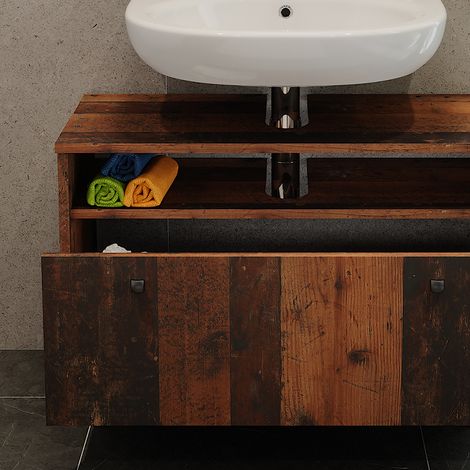 Mueble bajo lavabo Fynn, Estilo antiguo, 80.2 x 54 cm con cajón, Vicco