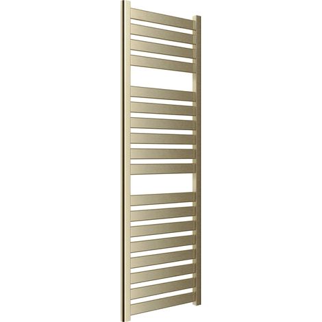 Signature Astor Flat Panel Heated Towel Rail 1420mm H x 500mm W - Brushed Brass