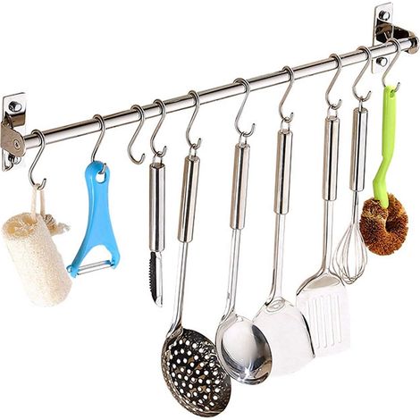 Étagère de Cuisine Multifonction en Acier Inoxydable, étagère à Fixation Murale pour casseroles, Acier Inoxydable (40cm) (1/5)