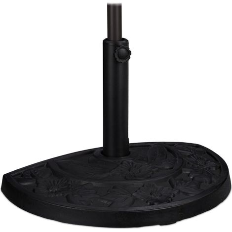 Base per ombrellone semicircolare, design in ghisa, adatta a piccoli spazi