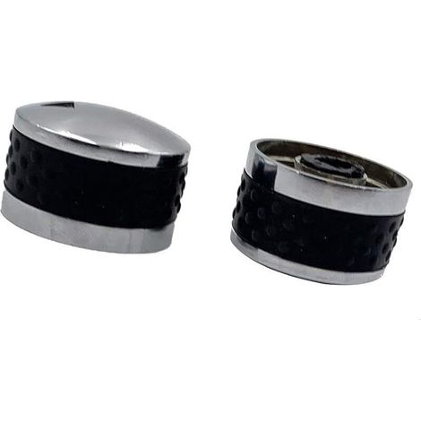 Lot de 2 boutons de commande universels en métal pour barbecue à gaz - Convient pour tous les types d'appareils avec tige de type D de 8 mm (1/5)