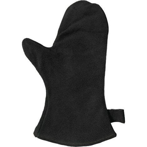 MINKUROW Guanto Per Camino Con Isolamento Termico, Guanto Da Forno In Pelle, Guanto Protettivo Ignifugo, Guanto Da Barbecue, Guanto In Pelle Resistente Al Calore, Nero (1/5)
