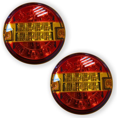 2 feux ronds camion leds 12-24 volts stop position clignotant (1/5)
