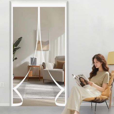 Rideau de Porte Magnétique 86 x 95 cm Chaud Coupe-Vent et Insonorisant (1/5)
