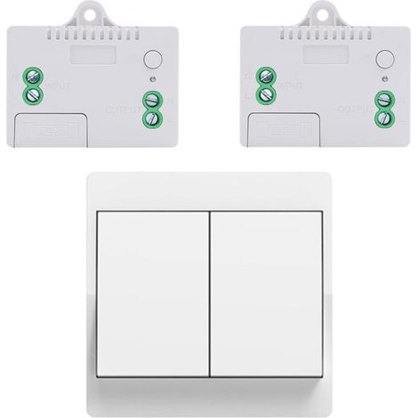 Kit de interruptor inalámbrico UE, sin batería, autoalimentado, con control remoto inalámbrico para iluminación del hogar (UE, 2 unidades, 1 V, 2 A) (1/4)