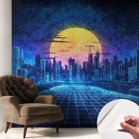 Carta da parati autoadesiva - fotomurale - decorazione parete - stile elegante - decorazione casa - Paesaggio futuristico 250x250 cm (1/5)