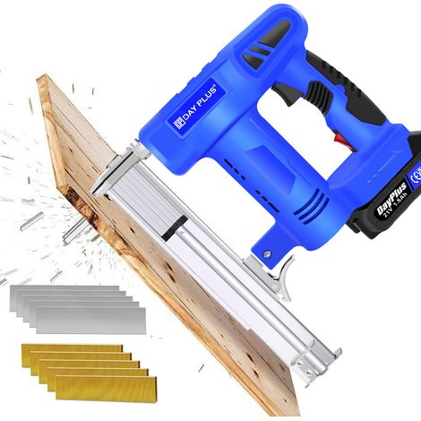 Cordless Brad Nailer 21V, 18 Gauge 2-in-1 Nail Gun/Staple Gun, Battery Powered Nail Gun with 1.5Ah Battery and Charger, 500 Nails & 500 Staples for Upholstery, Carpentry and Woodworking (1/5)