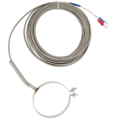 Thermoelement Typ K, 60 mm, Edelstahl, 0–400 °C, Gewindetemperaturfühler, industrietauglich, 5 m/16,4 Fuß (1/5)