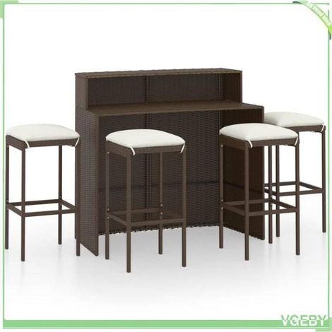 Ensemble de bar de jardin - FAFECI Y - 3064878 - Résine tressée - Cadre acier enduit - Coussins amovibles (1/5)