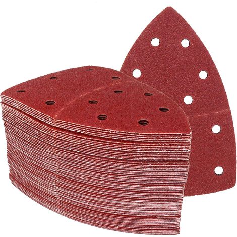 Prioritätsschleifdreiecke │ 50 Stück │ 11 Löcher │ 105 x 152 mm │ Körnung 40 │ für Multischleifer │ Schleifblätter │ Schleifpapier