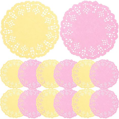 Napperons en papier dentelle coloré pour décoration de fête, avec 2 sachets (1/5)
