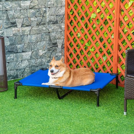 Cuccia rialzata per cani, cuccia rialzata rinfrescante per cani, tessuto Oxford, borsa per il trasporto inclusa, 92 x 76 x 18 cm, blu