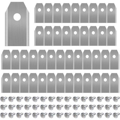 45 x Lames de Rechange en Titane. Lames de Tondeuse à Gazon pour Toutes Les Tondeuses Robotiques Husqvarna Automower. Gardena. Yardforce. Robuste (3g / 0.75mm) avec Vis. Lames de Rechange en Titane (1/5)
